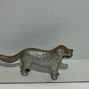 Cast Metal St. Bernard Dog Nutcracker Silver‎ Colored
